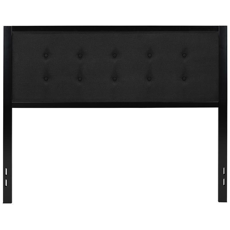  Bristol Metal Tufted Upholstered Queen Size Headboard In Black Fabric By Flash Furniture 