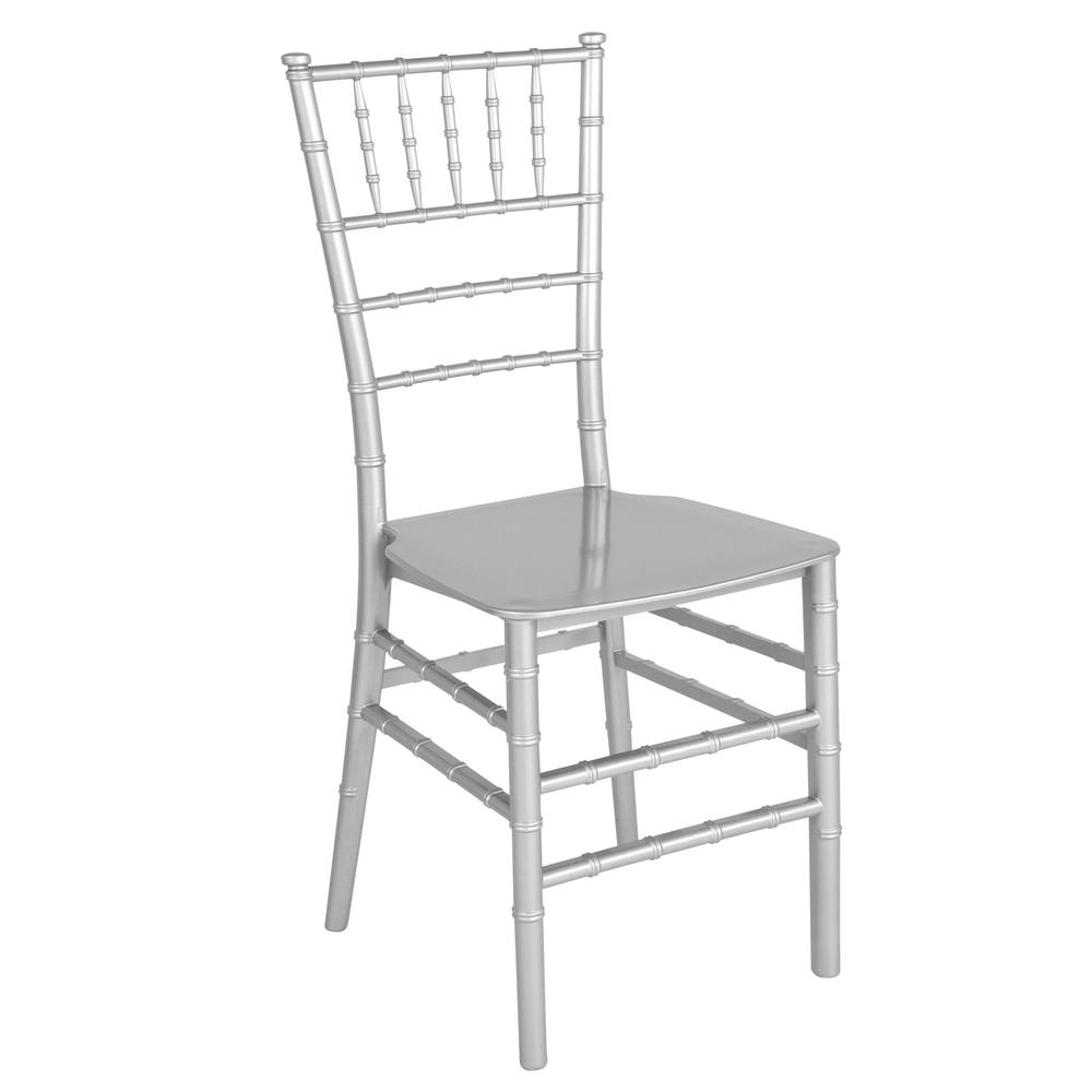  Hercules Series Silver Resin Stacking Chiavari Chair By Flash Furniture 