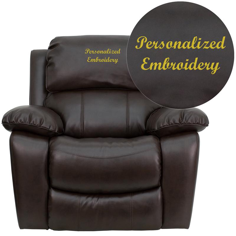  Personalized Brown Leathersoft Rocker Recliner By Flash Furniture 