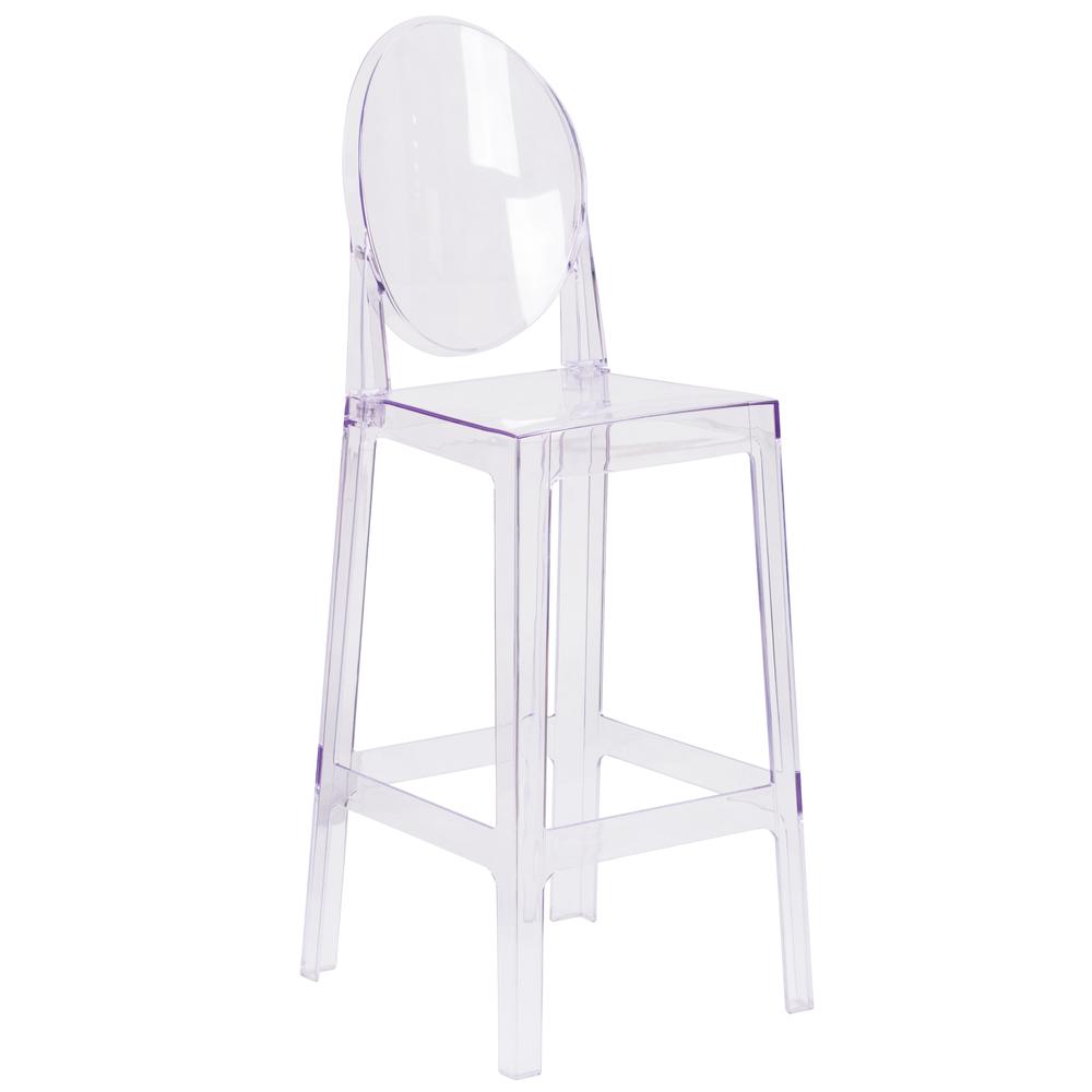  Ghost Barstool With Oval Back In Transparent Crystal By Flash Furniture 