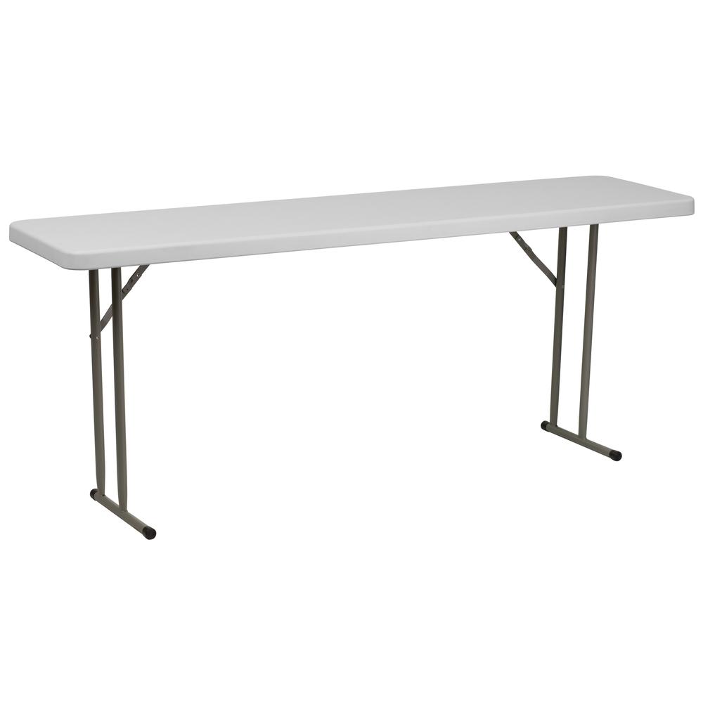  6-Foot Granite In White Plastic Folding Training Table By Flash Furniture 