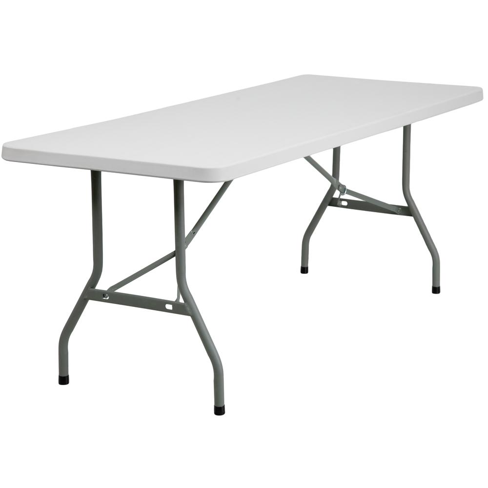  6-Foot Granite In White Plastic Folding Table By Flash Furniture 