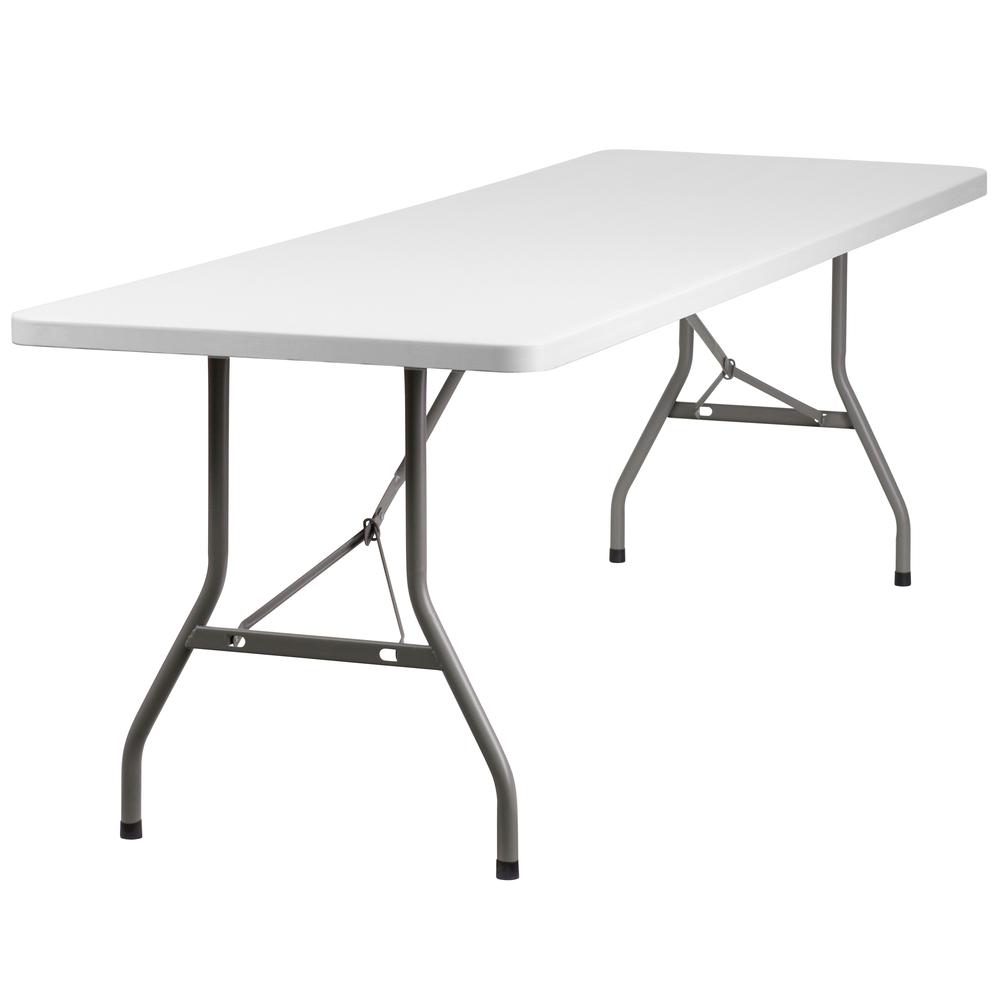  8-Foot Granite In White Plastic Folding Table By Flash Furniture 