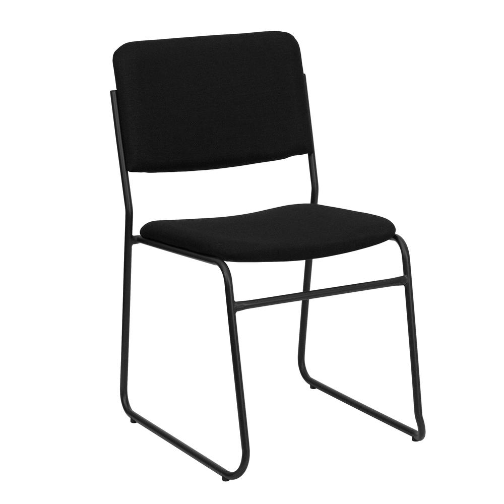  Hercules Series 500 Lb. Capacity High Density Black Fabric Stacking Chair With Sled Base By Flash Furniture 