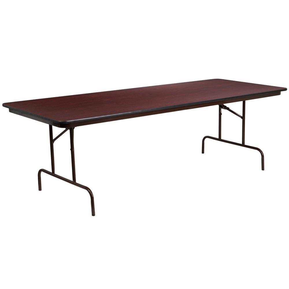  36'' X 96'' Rectangular High Pressure Mahogany Laminate Folding Banquet Table By Flash Furniture 