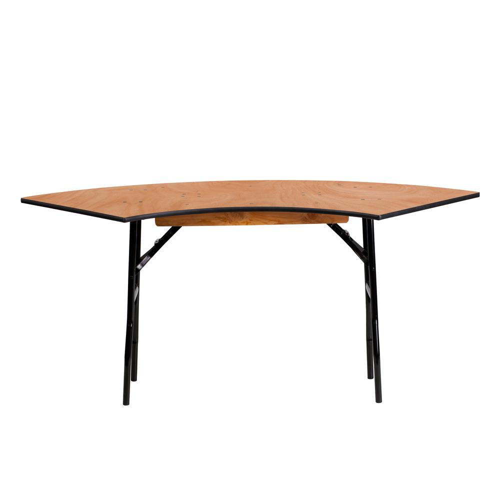  5.5 Ft. X 2 Ft. Serpentine Wood Folding Banquet Table By Flash Furniture 