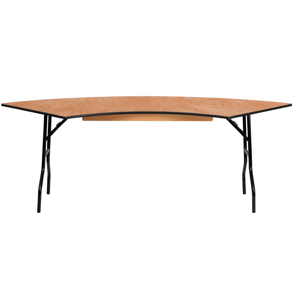  7.25 Ft. X 2.5 Ft. Serpentine Wood Folding Banquet Table By Flash Furniture 