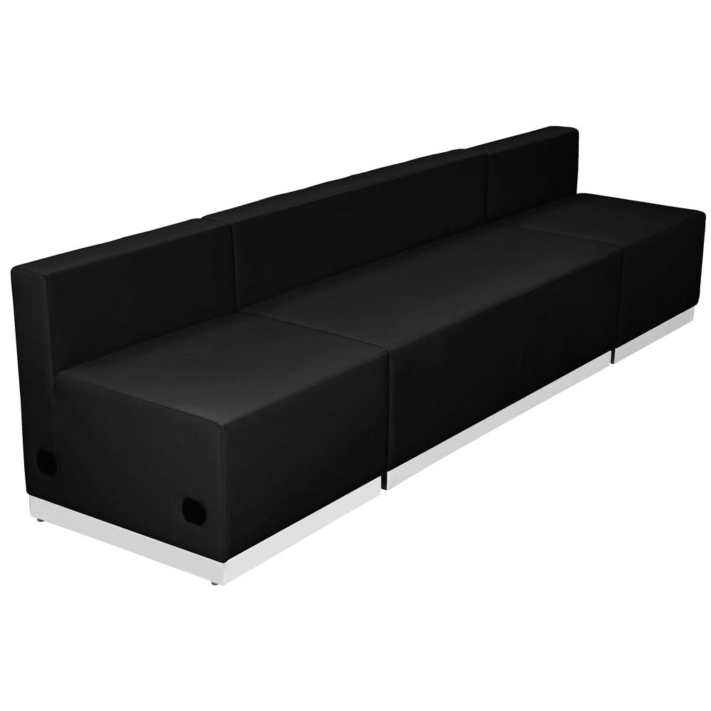  Hercules Alon Series Black Leathersoft Reception Configuration, 3 Pieces By Flash Furniture 