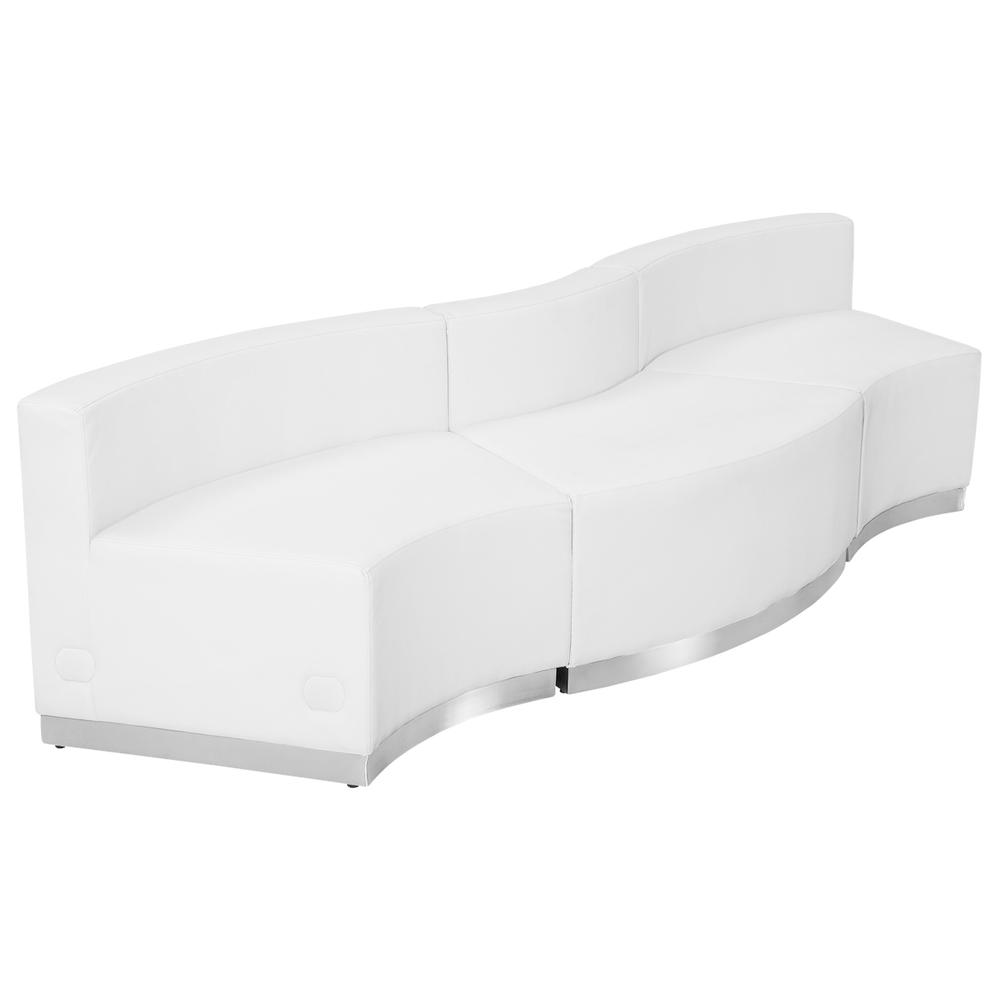  Hercules Alon Series Melrose White Leathersoft Reception Configuration, 3 Pieces By Flash Furniture 