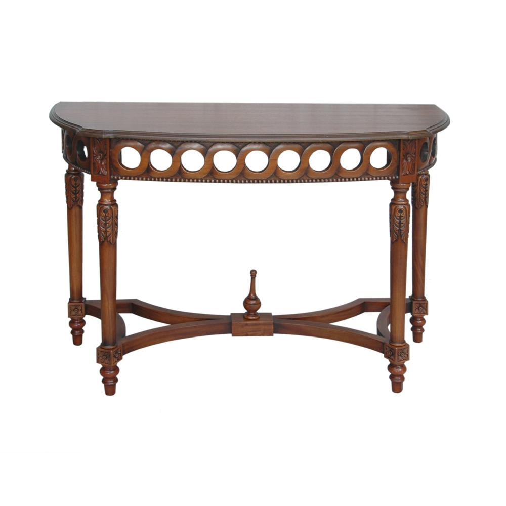  Neoclassical Demilune Console By Anderson Teak 