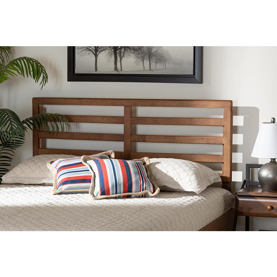  Baxton Studio Akemi Modern and Contemporary Ash Walnut Finished Wood Full Size Headboard 