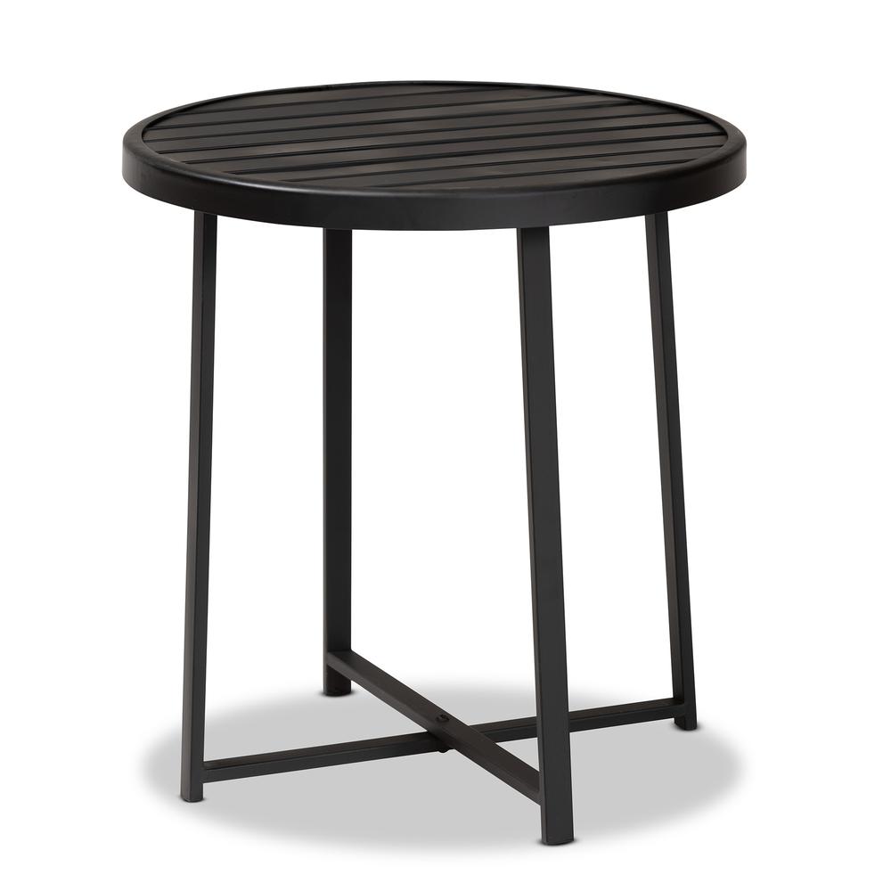  Baxton Studio Sadiya Modern Industrial Black Finished Metal Outdoor Side Table 