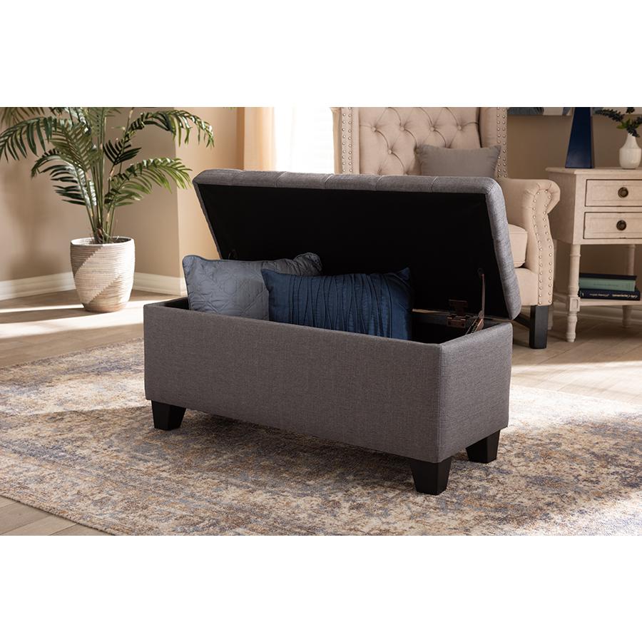  Baxton Studio Fera Modern and Contemporary Gray Fabric Upholstered Storage Ottoman 