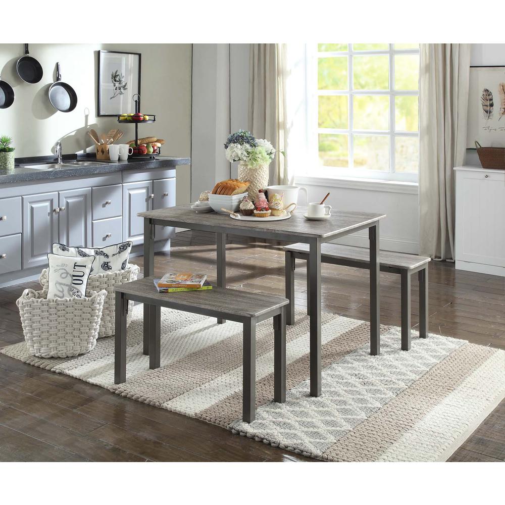  Tool Less Boltzero Dining Table With 2 Benches By 4D Concepts - Bg2364580 