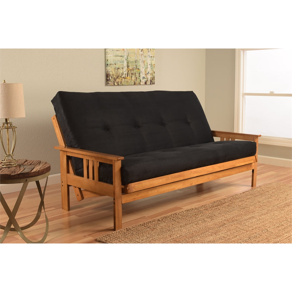  Monterey Frame Butternut Finish Suede Black Mattress By Kodiak 