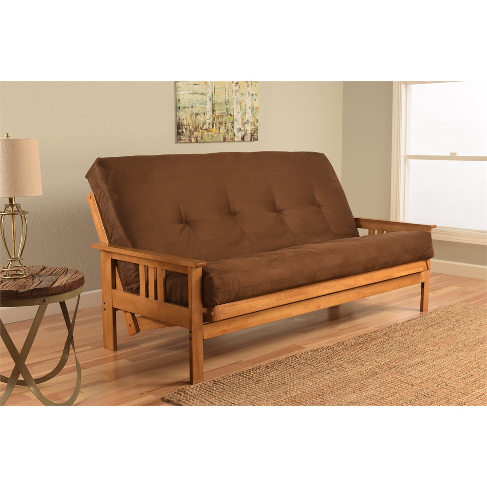  Monterey Frame Butternut Finish Suede Chocolate Mattress By Kodiak 