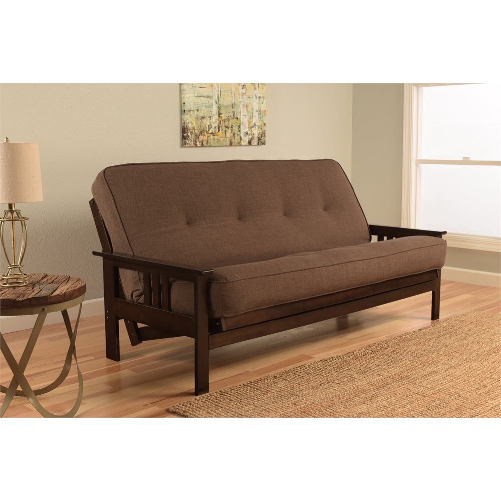  Monterey Frame Espresso Finish Linen Cocoa Mattress By Kodiak 