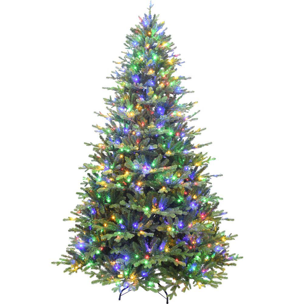  Fraser Hill Farm 7.5-Ft. Oregon Pine Christmas Tree with Multi-Color LED String Lighting By Fraser Hill Farm 