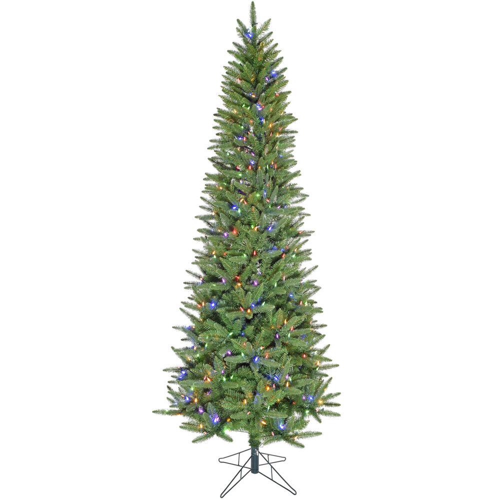  9-Ft. Winter Falls Slim-Silhouette Christmas Tree with 8-Function Multi-Color LED Lighting, Music, and EZ Connect By Fraser Hill Farm 