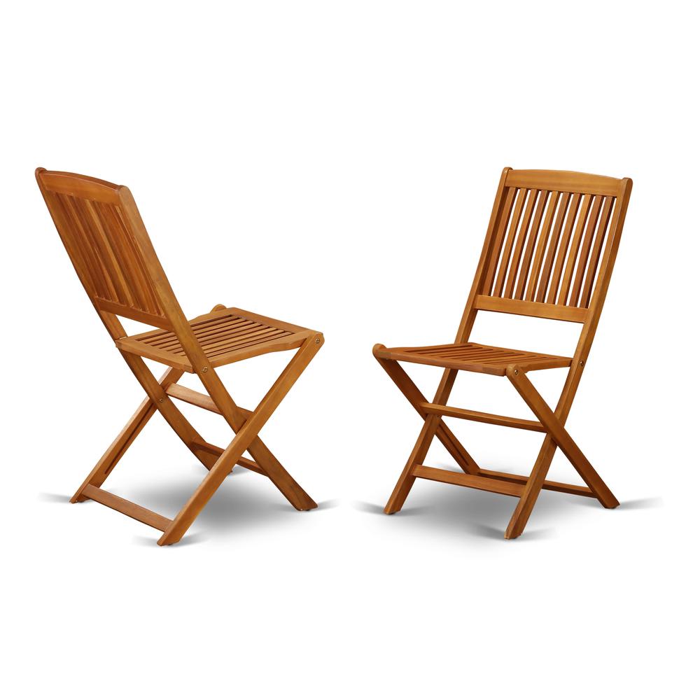  Solid Acacia Wooden Patio folding side Chair -Set of two By East West Furniture 