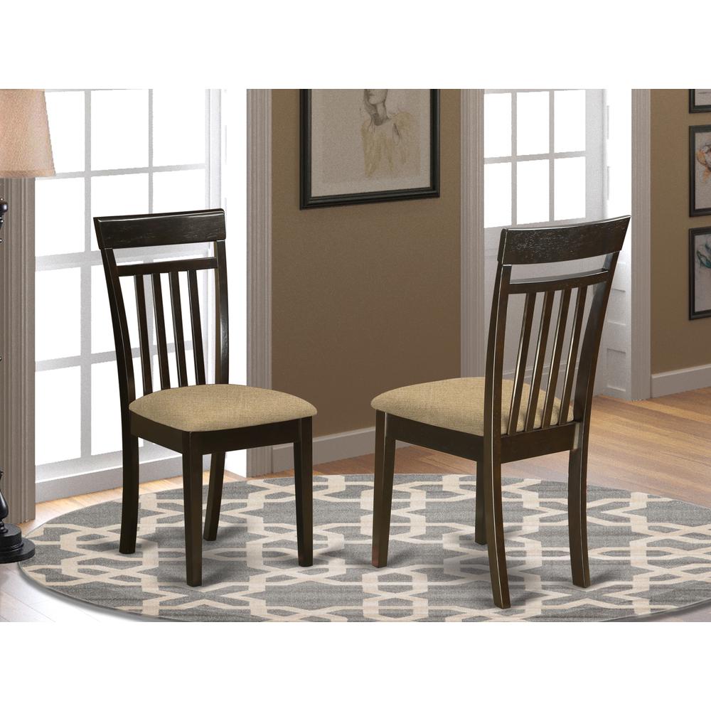  Capri Slat Back Chair For Dining Room With Fabric Seat By East West Furniture 