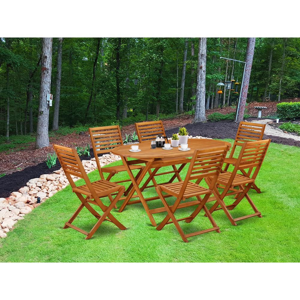  Wooden Patio Set Natural Oil DIBS7CWNA By East West Furniture 