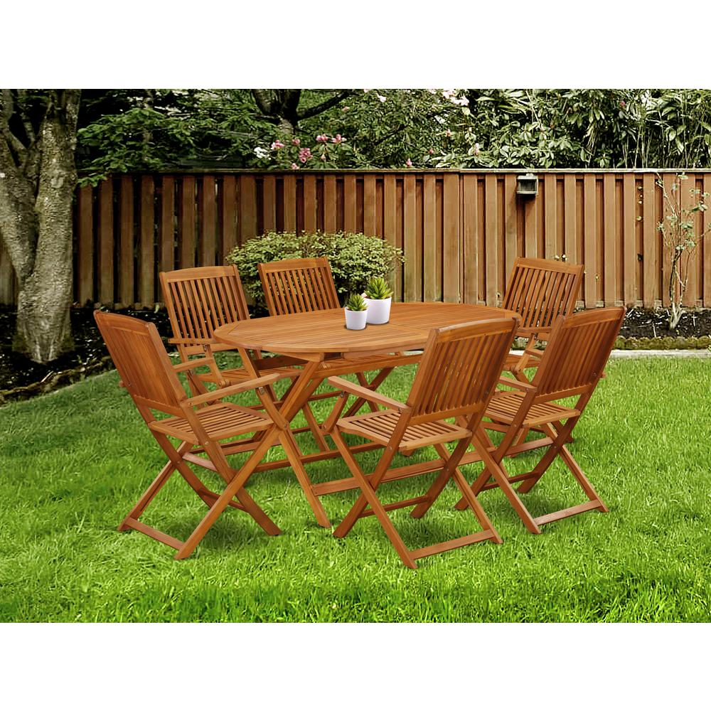  Wooden Patio Set Natural Oil DICM7CANA By East West Furniture 