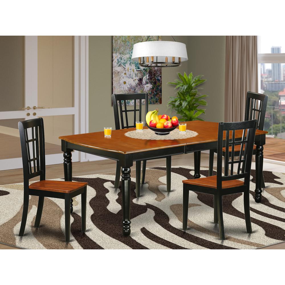 Dining Room Set Black & Cherry DONI5-BCH-W By East West Furniture | Dining Sets | Modishstore