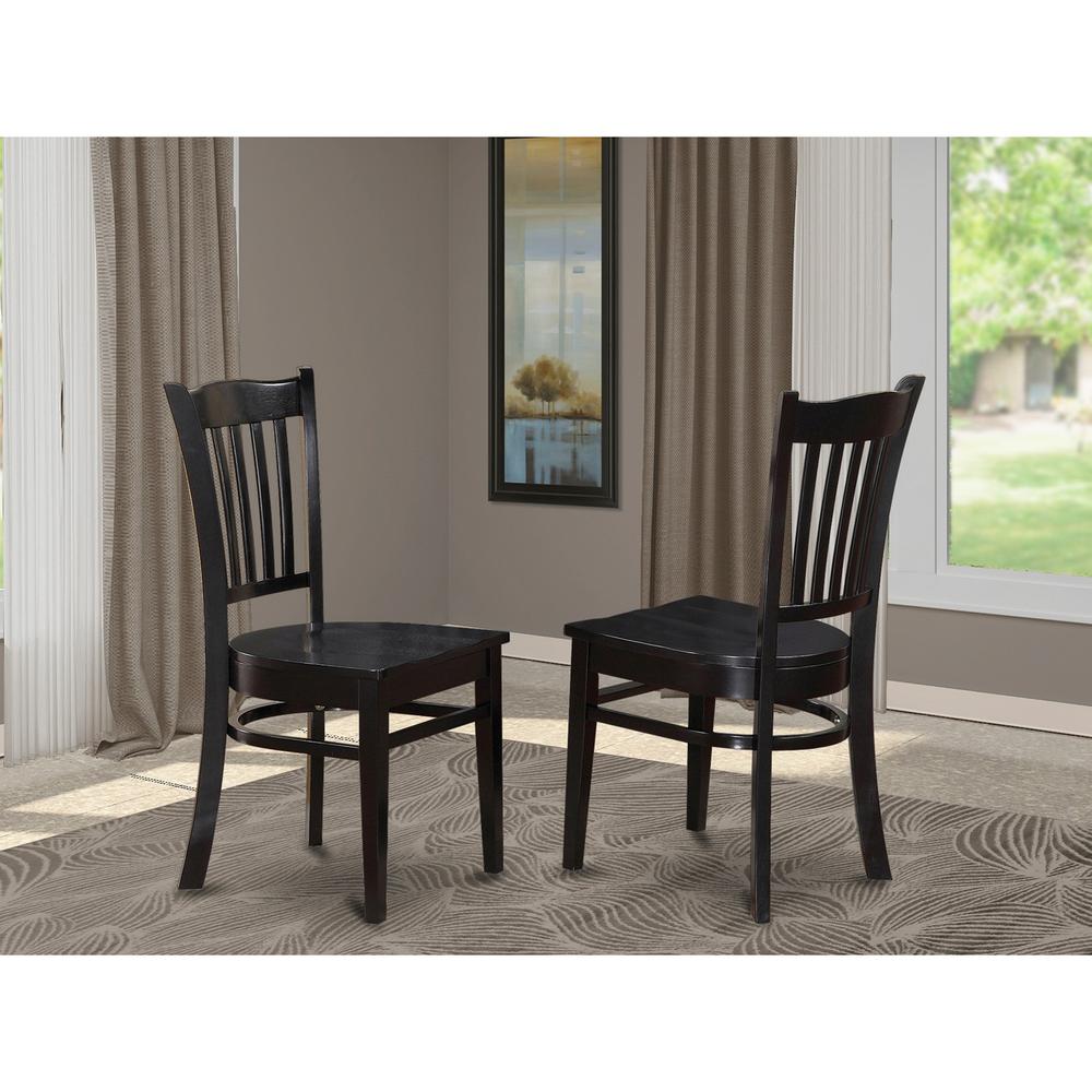  Groton Dining Chair With Wood Seat In Black Finish, Set Of 2 By East West Furniture 