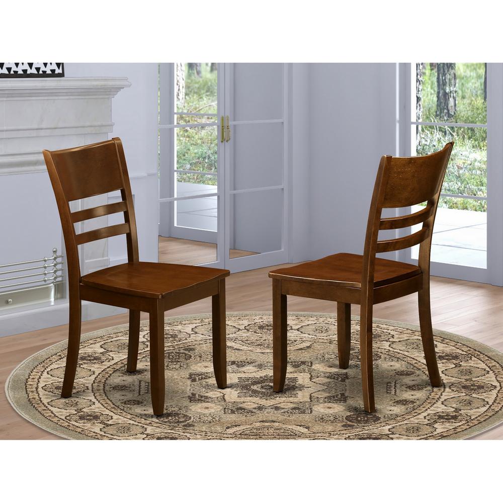  Lynfield Dining Chair With Wood Seat In Espresso Finish, Set Of 2 By East West Furniture 