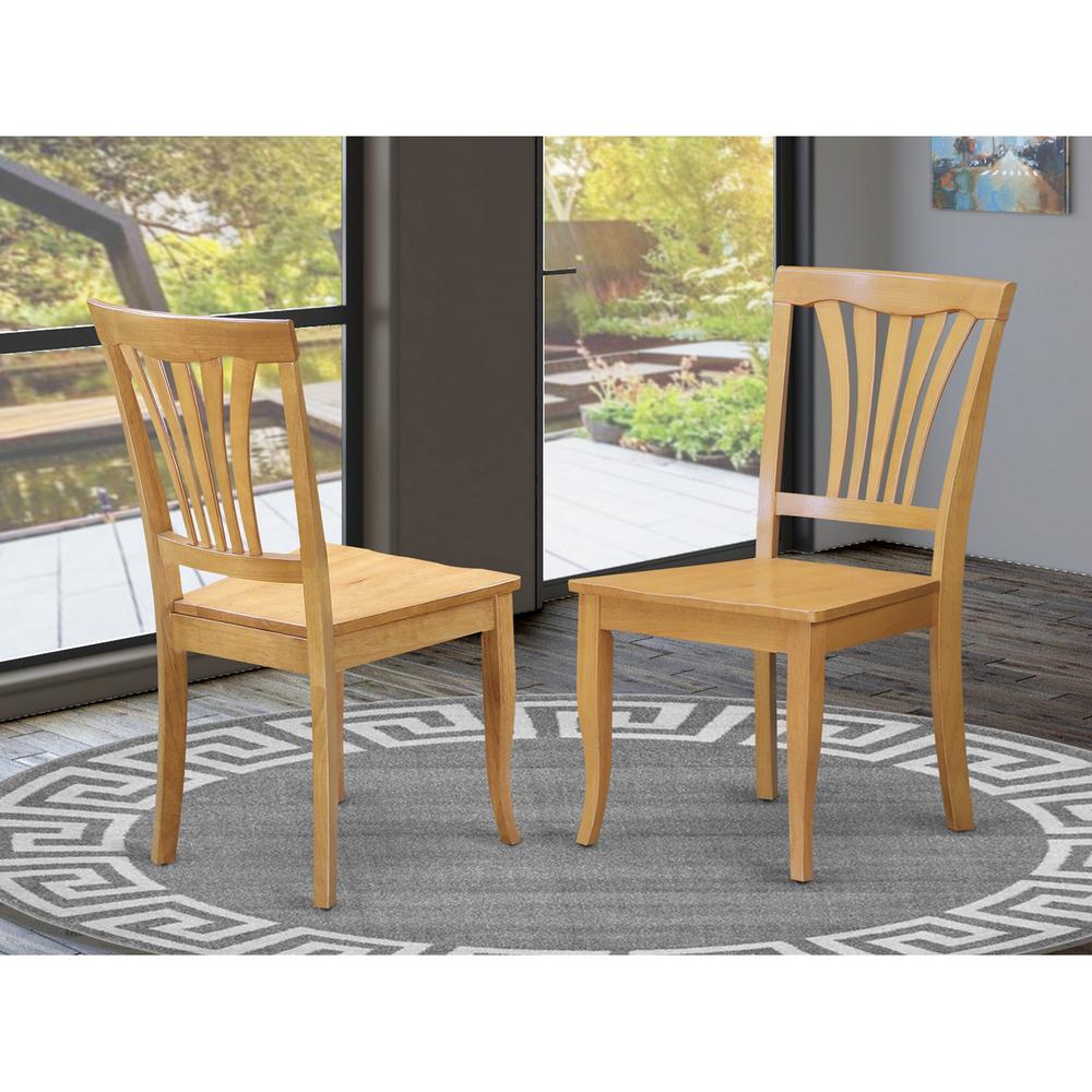  Avon Dining Room Chair Wood Seat - Oak Finish, Set Of 2 By East West Furniture 