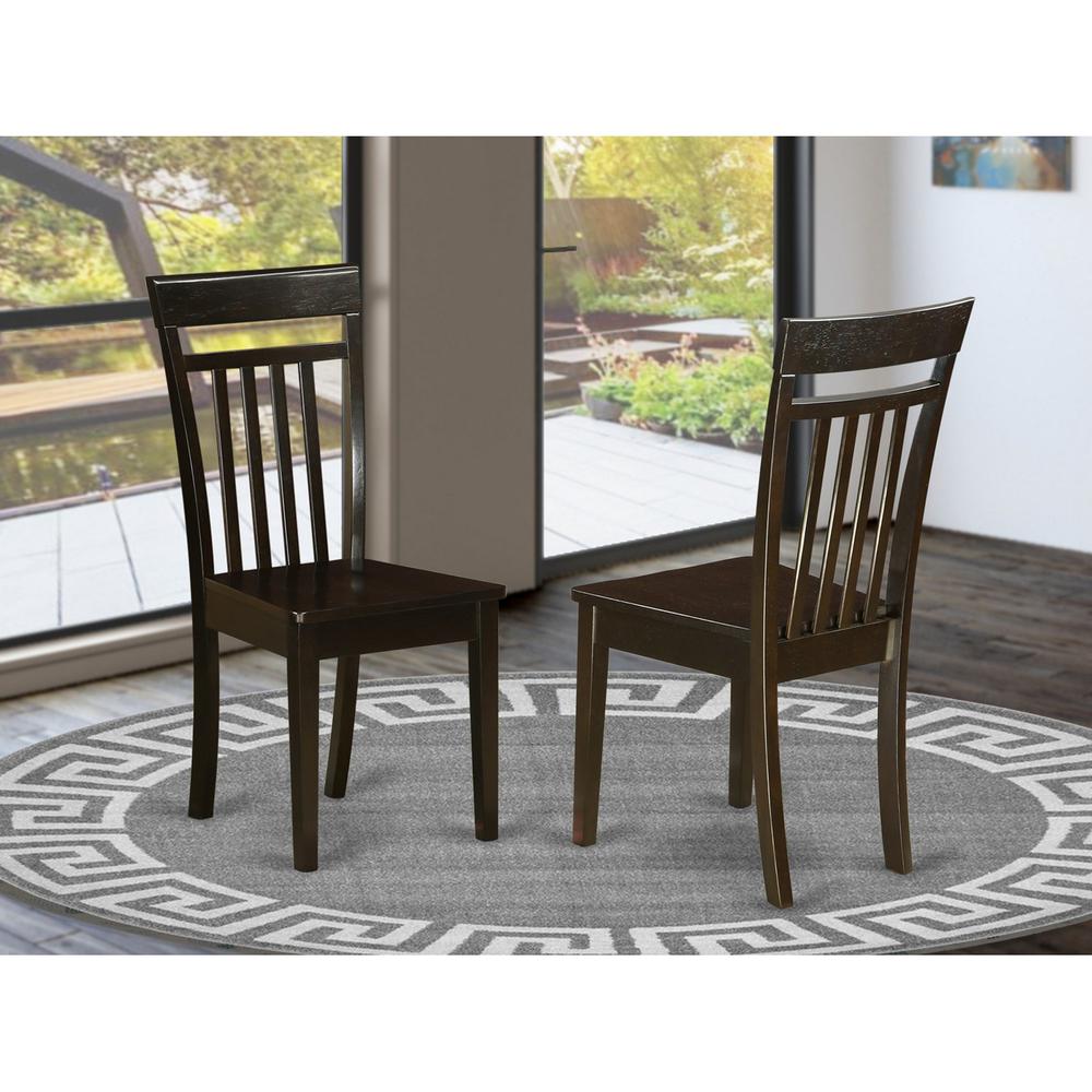  Capri Slat Back Kitche Dining Chair With Wood Seat, Set Of 2 By East West Furniture 