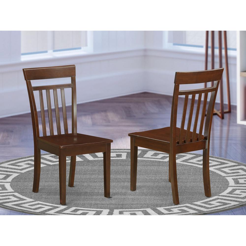  Capri Slat Back Chair For Dining Room With Wood Seat, Set Of 2 By East West Furniture 