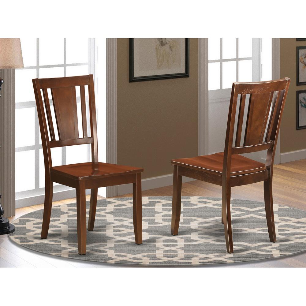  Dudley Dining Chair With Wood Seat In Mahogany Finish, Set Of 2 By East West Furniture 