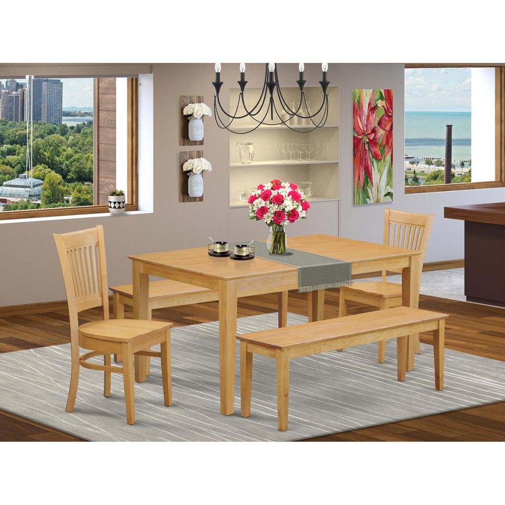5 Pctable Set - Table And 2 Dinette Chairs Together With 2 Benches By East West Furniture | Dining Sets | Modishstore