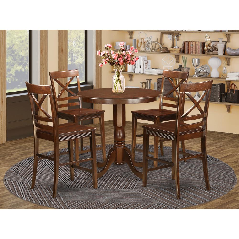  5 Pc Counter Height Dining Room Set-Pub Table And 4 Dining Chairs. By East West Furniture 