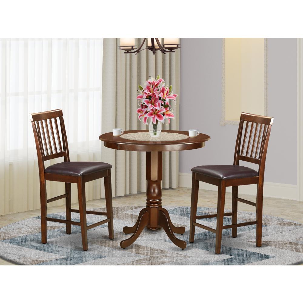  3 Pc Pub Table Set-Pub Table And 2 Counter Height Chairs By East West Furniture 