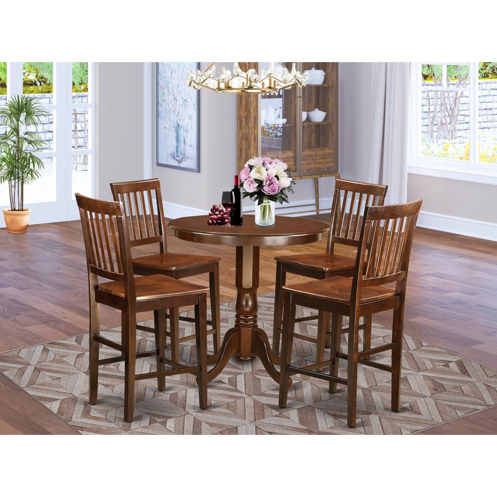  5 Pc Dining Counter Height Set-Pub Table And 4 Dining Chairs. By East West Furniture 