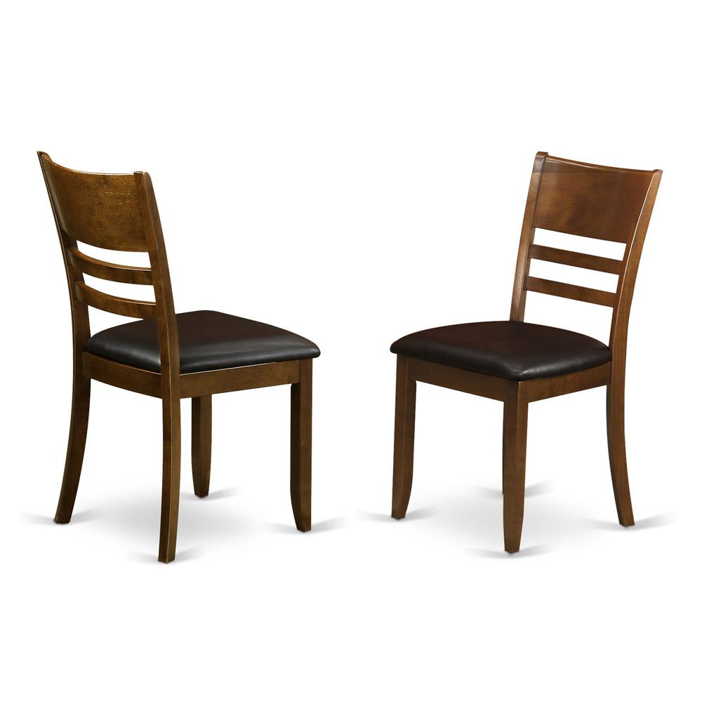  Lynfield Dining Room Chair With Faux Leather Upholstered Seat In Espresso Finish, Set Of 2 By East West Furniture 