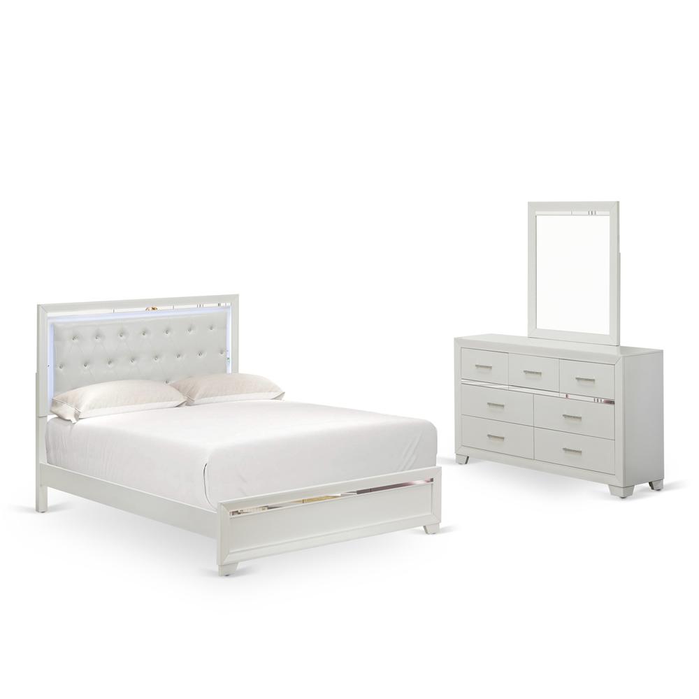  Pandora 3 Pc Wooden Queen Bedroom Set By East West Furniture 