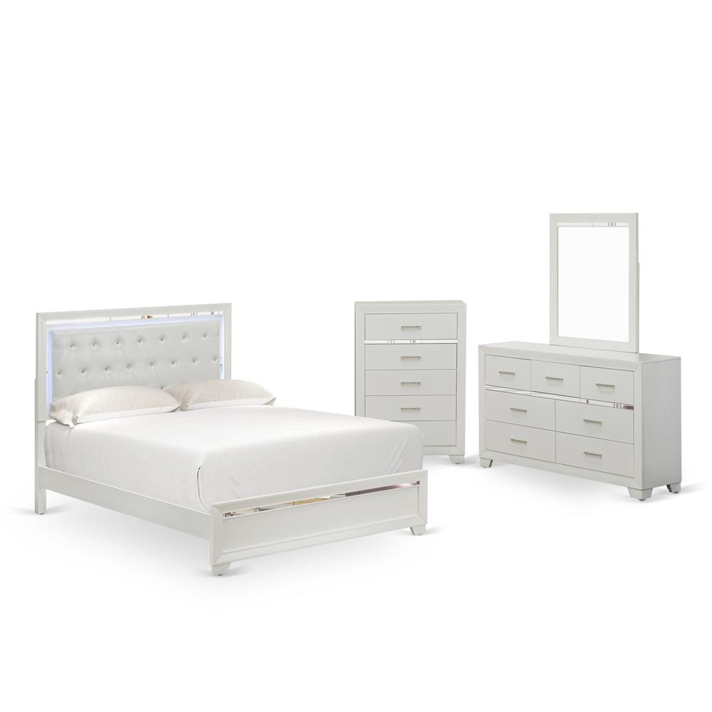  Pandora 4-Piece Wooden Bedroom Set By East West Furniture 