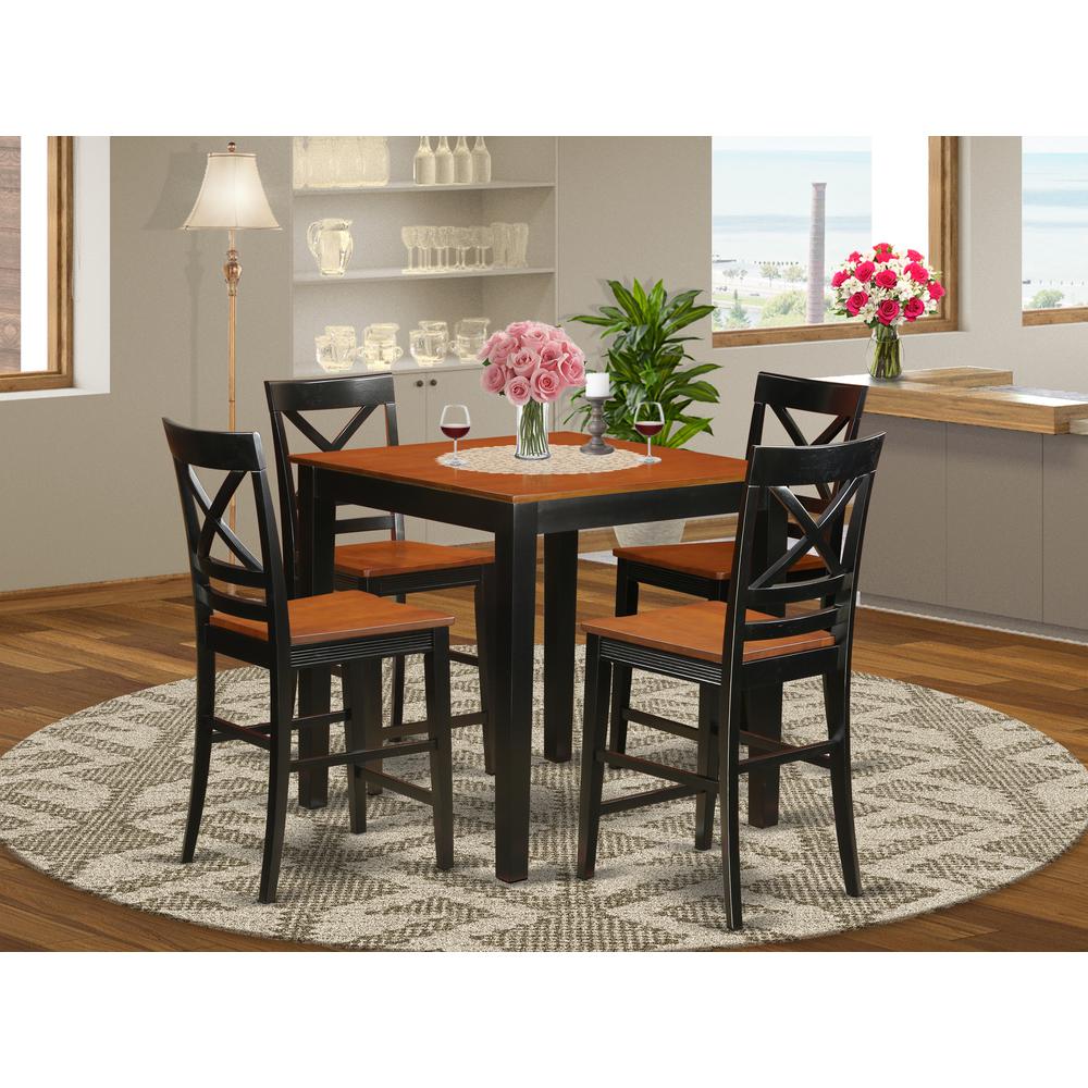  5 Pcpub Table Set-Pub Table And 4 Counter Height Chairs By East West Furniture 