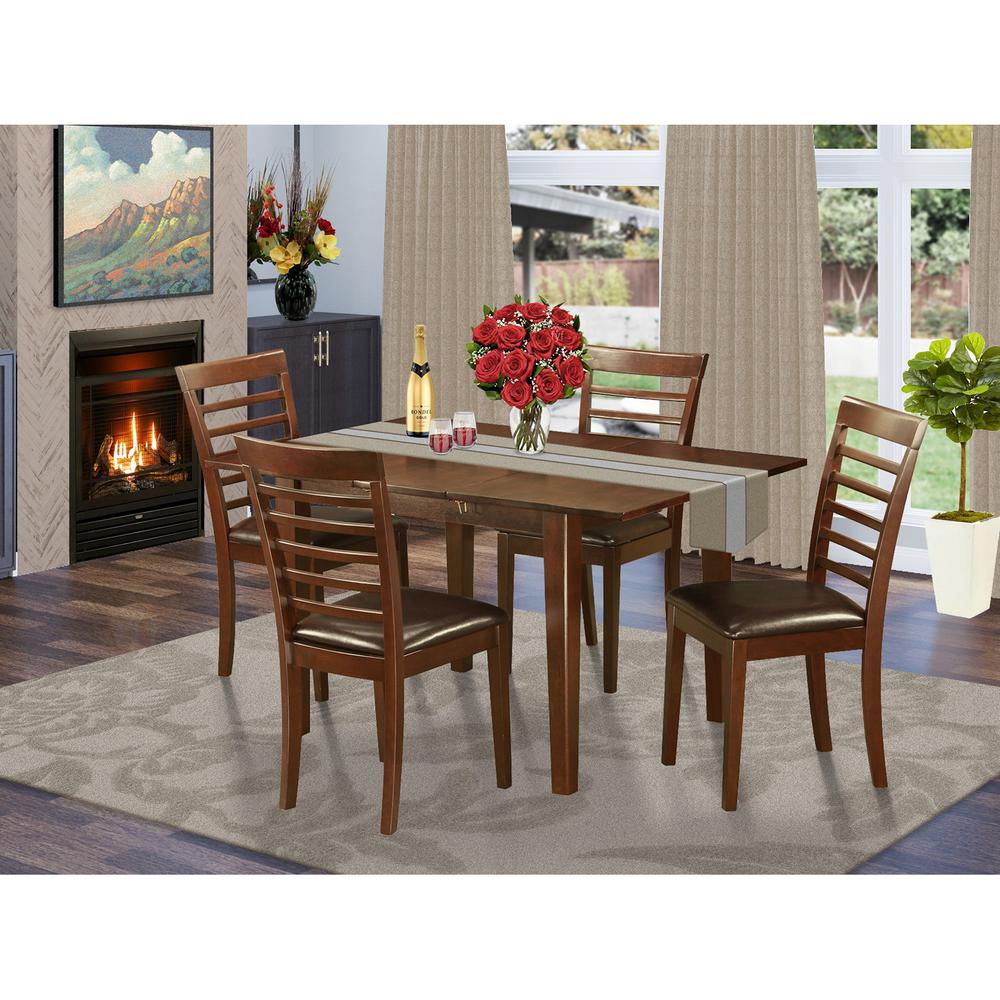 5 Pc Kitchen Nook Dining Set -Small Table With 4 Dining Chairs By East West Furniture 