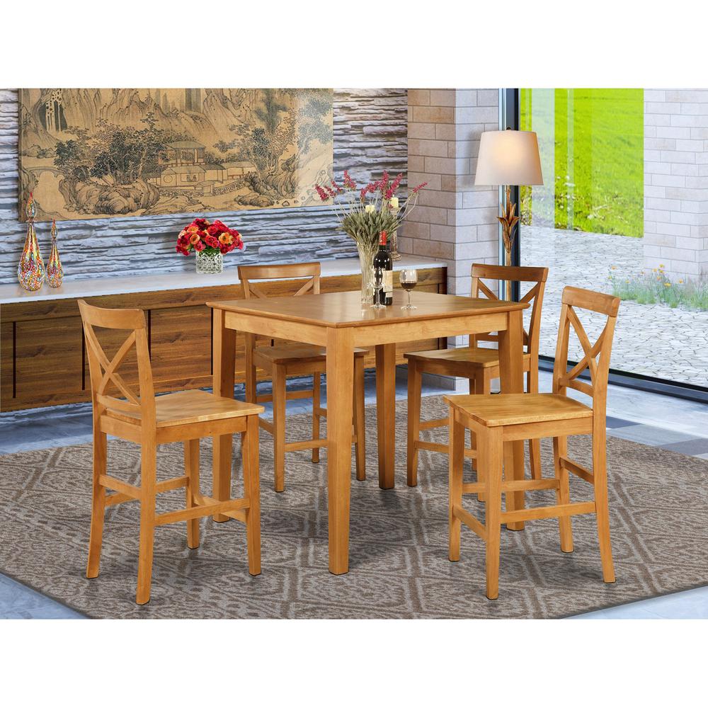  5 Pc Counter Height Table-Gathering Table And 4 Stools By East West Furniture 