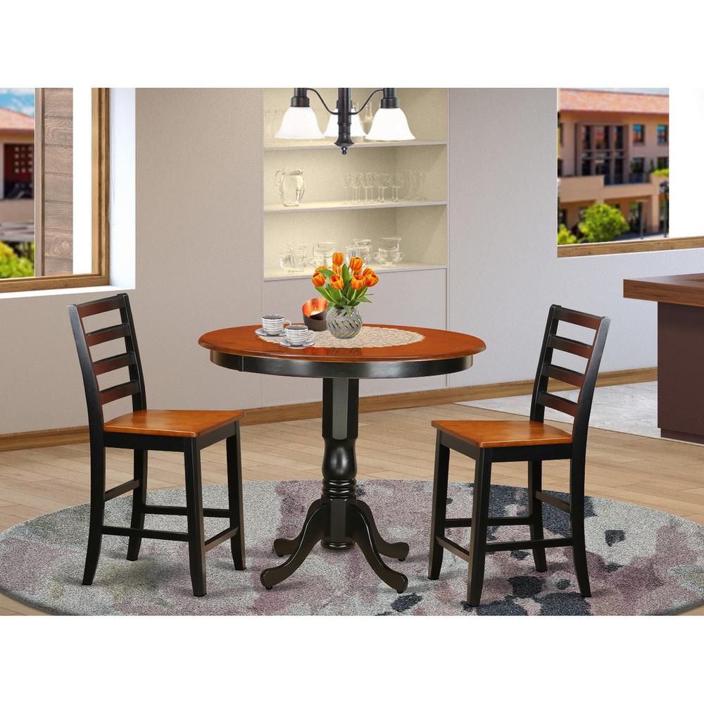  3 Pc Counter Height Dining Set - High Table And 2 Dining Chairs. By East West Furniture 