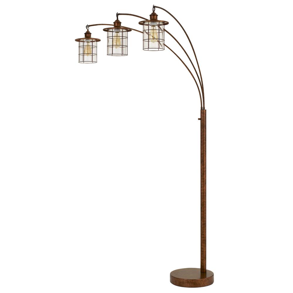  Silverton Arc Floor Lamp With Glass Shades (Edison Bulbs Included) By Cal Lighting 