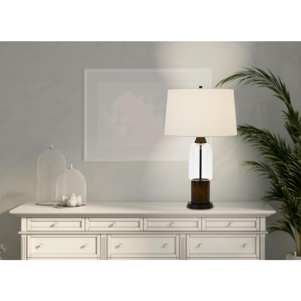  Bron 150W 3 Way Pine Wood/Glass Table Lamp By Cal Lighting 