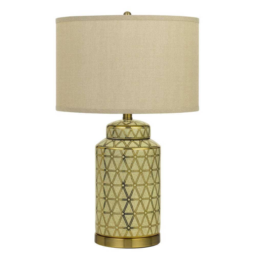  Barletta Ceramic Table Lamp With Hardback Fabric Shade (Sold And Priced As Pairs) By Cal Lighting 