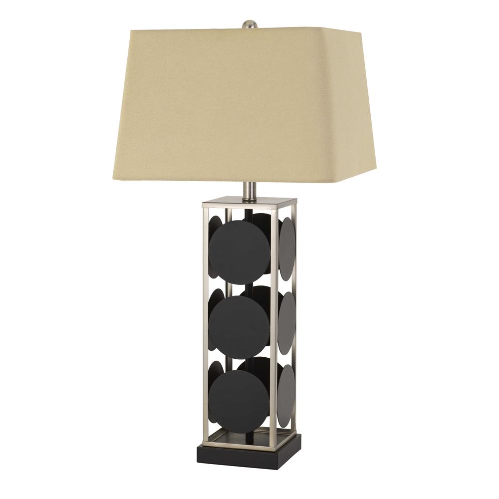  Hanson Metal Table Lamp With Square Fabric Shade By Cal Lighting 