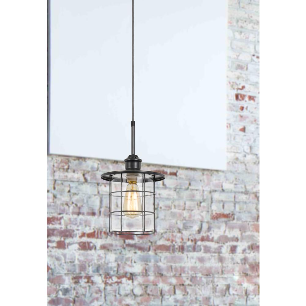  60W Silverton Metal/Glass Pendant Fixture (Edison Bulbs Not Included), Dark Bronze By Cal Lighting 